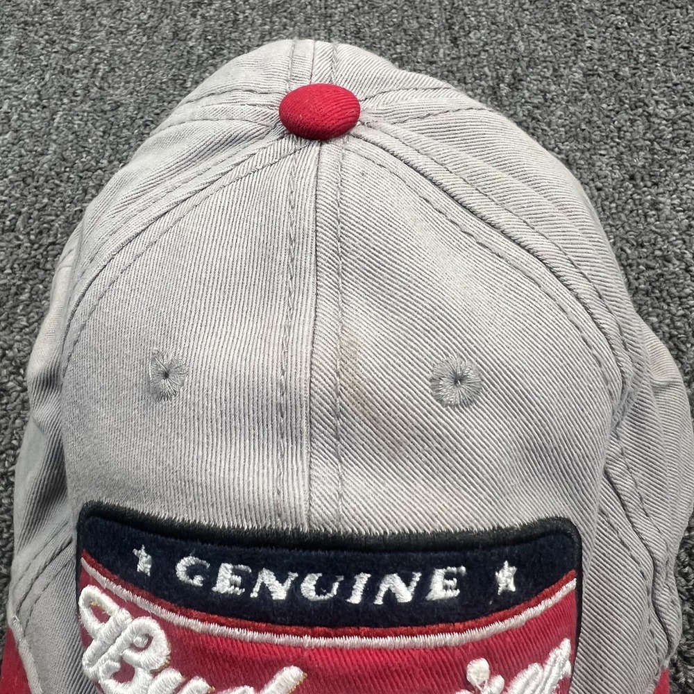 Budweiser Vintage Aesthetic Snapback Hat‎ OS Grey Red King of Beers Patch Logo - Picture 2 of 7